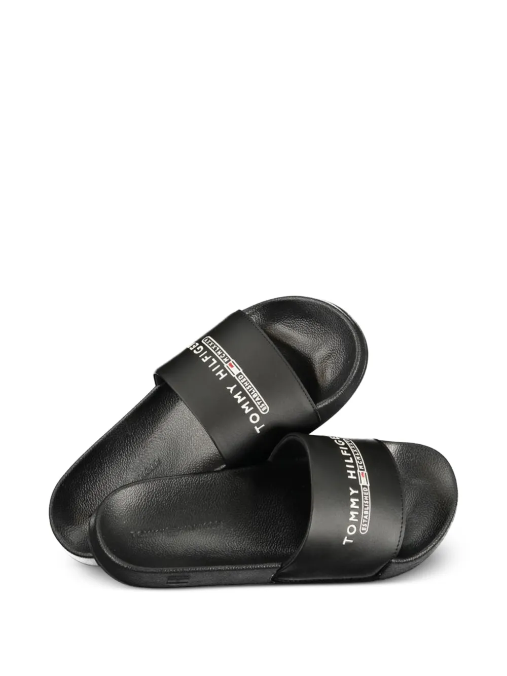 Tommy Hilfiger logo-print sandals Zwart