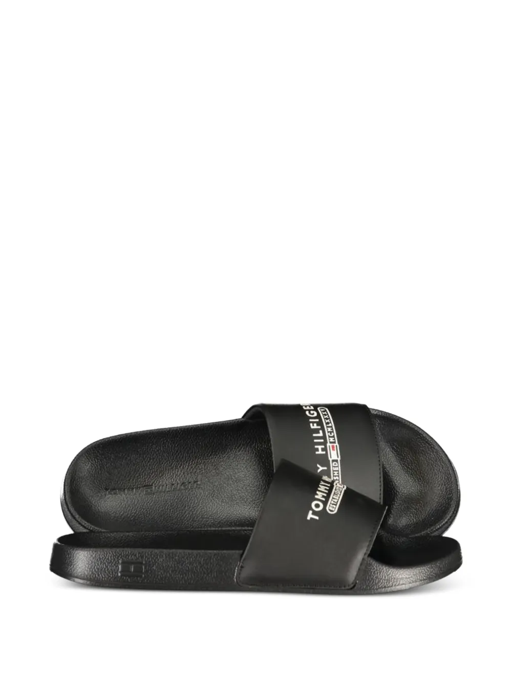 Tommy Hilfiger logo-print sandals Zwart