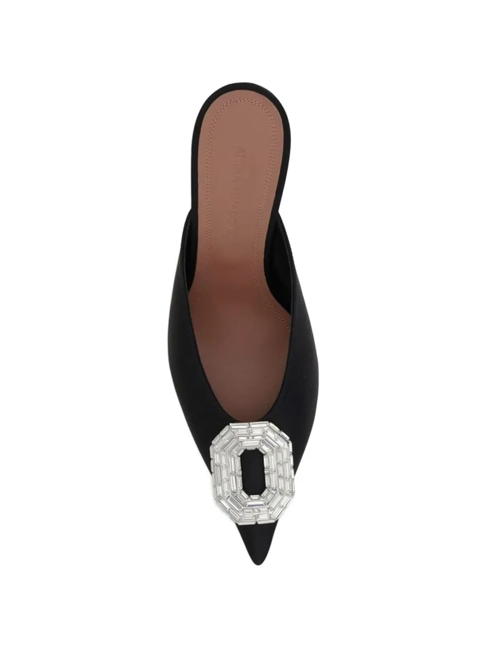 Amina Muaddi crystal-embellished pointed-toe mules Zwart