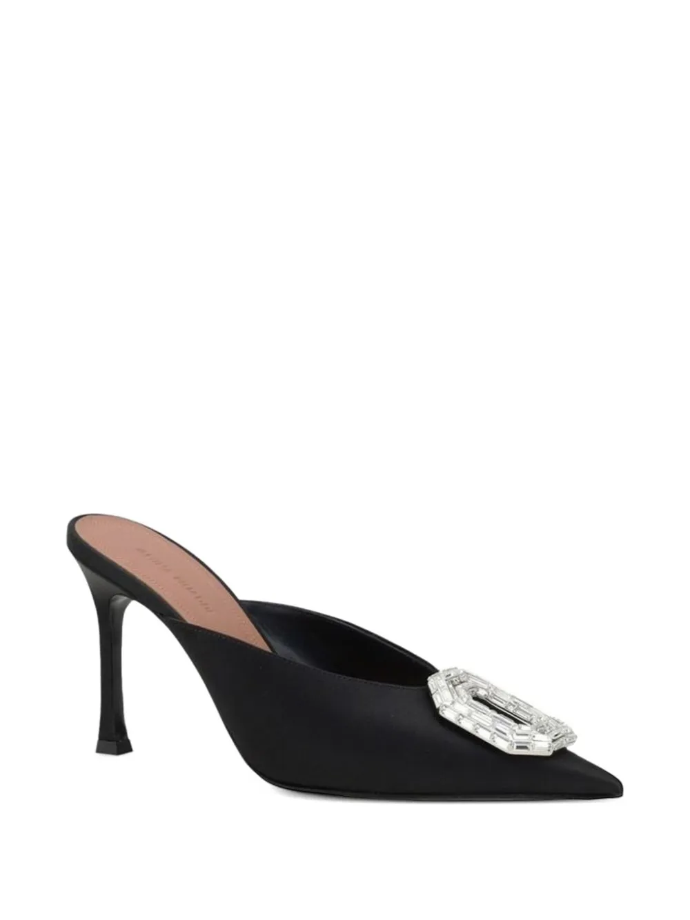 Amina Muaddi crystal-embellished pointed-toe mules Zwart