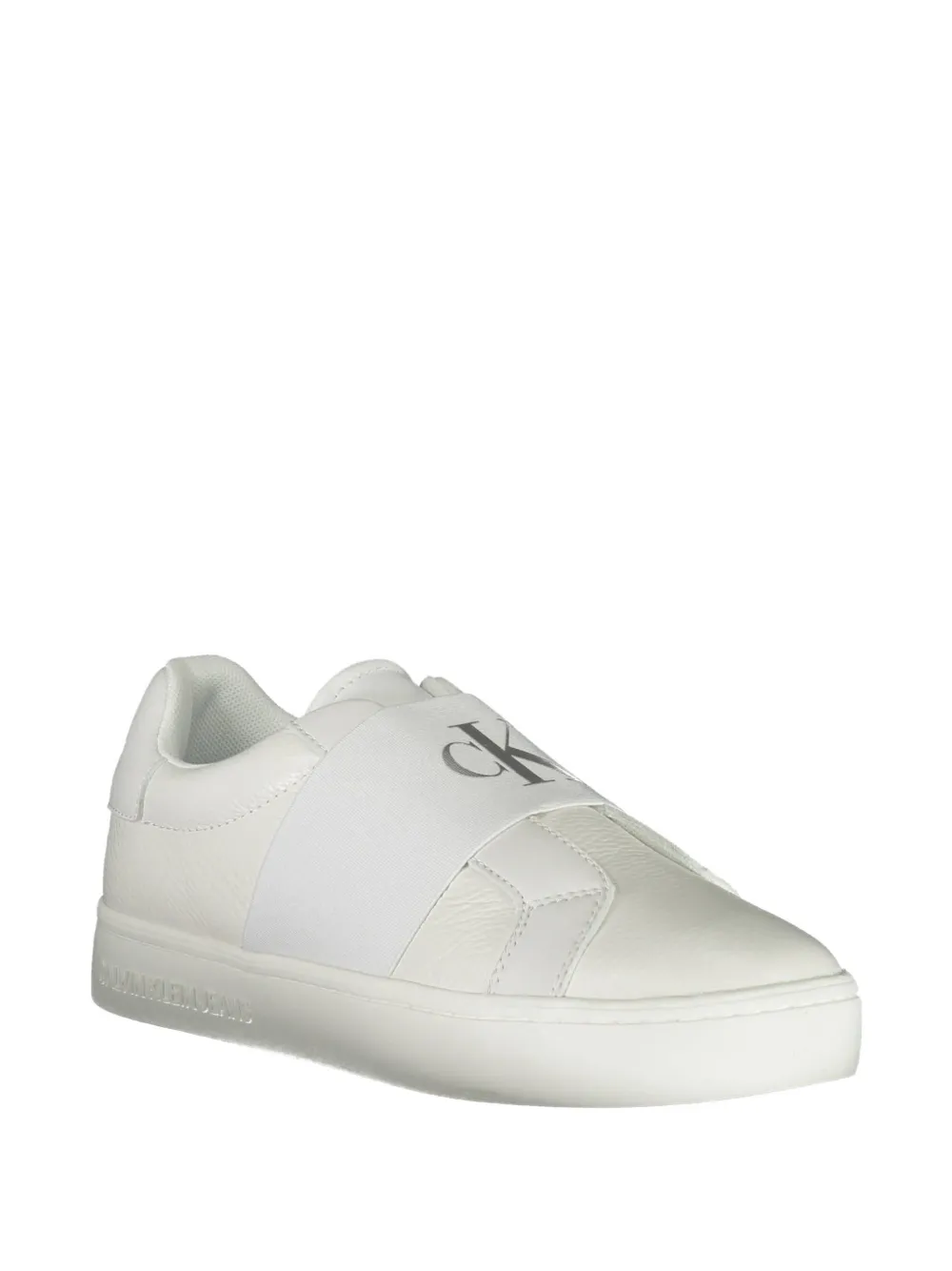 Calvin Klein logo-strap slip-on sneakers Wit