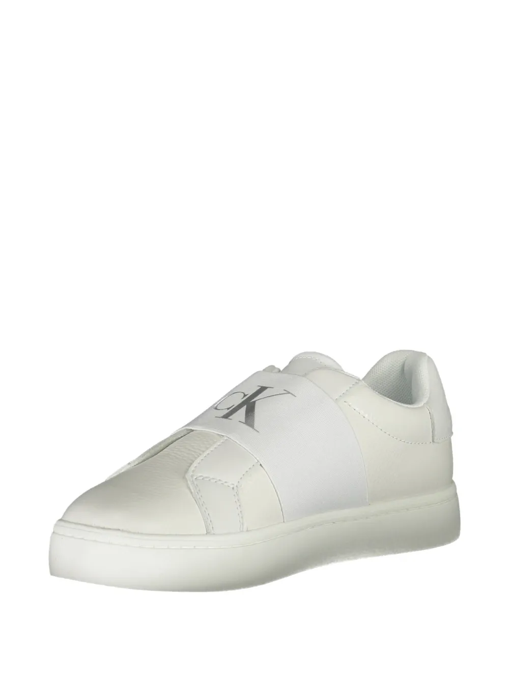 Calvin Klein logo-strap slip-on sneakers Wit