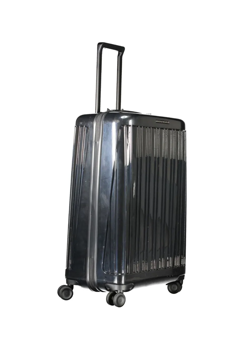 PIQUADRO ribbed glossy trolley - Schwarz