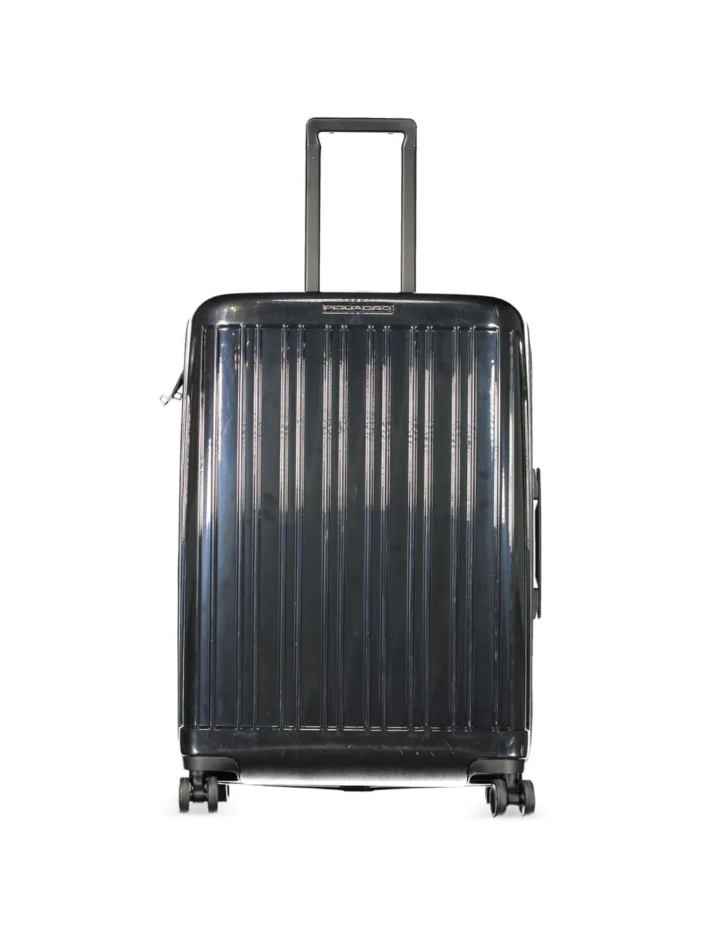PIQUADRO ribbed glossy trolley - Nero