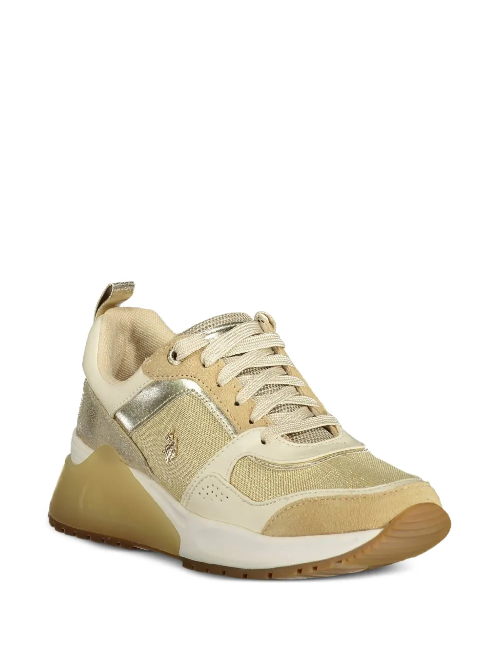 U.S. POLO ASSN. metallic panelled sneakers Goud