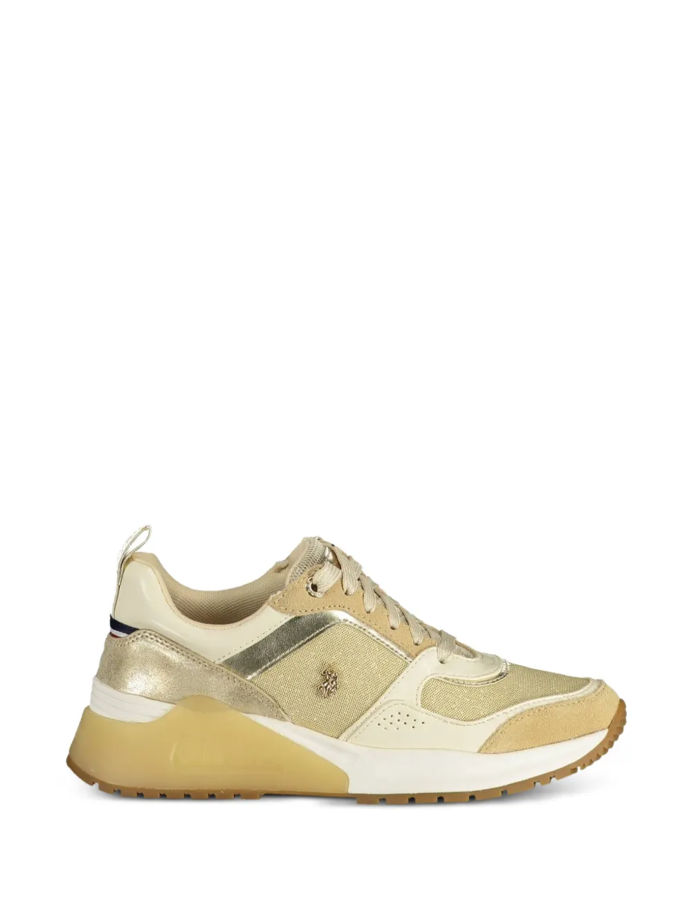 U.S. POLO ASSN. metallic panelled sneakers Goud