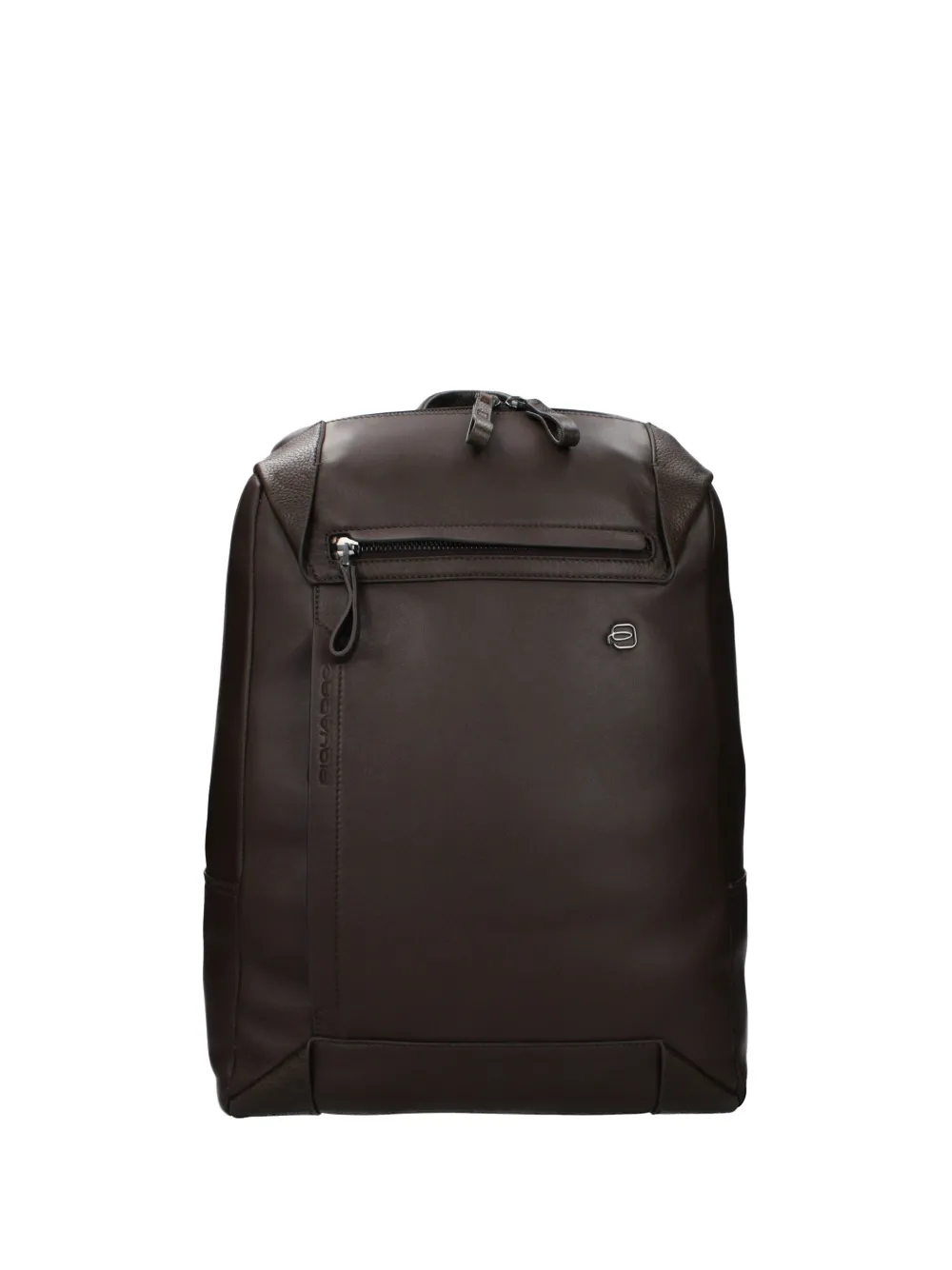 PIQUADRO logo-plaque leather backpack - Marrone