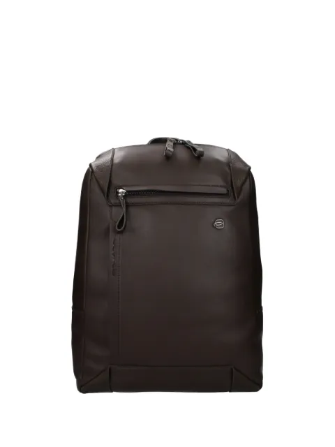 PIQUADRO logo-plaque leather backpack