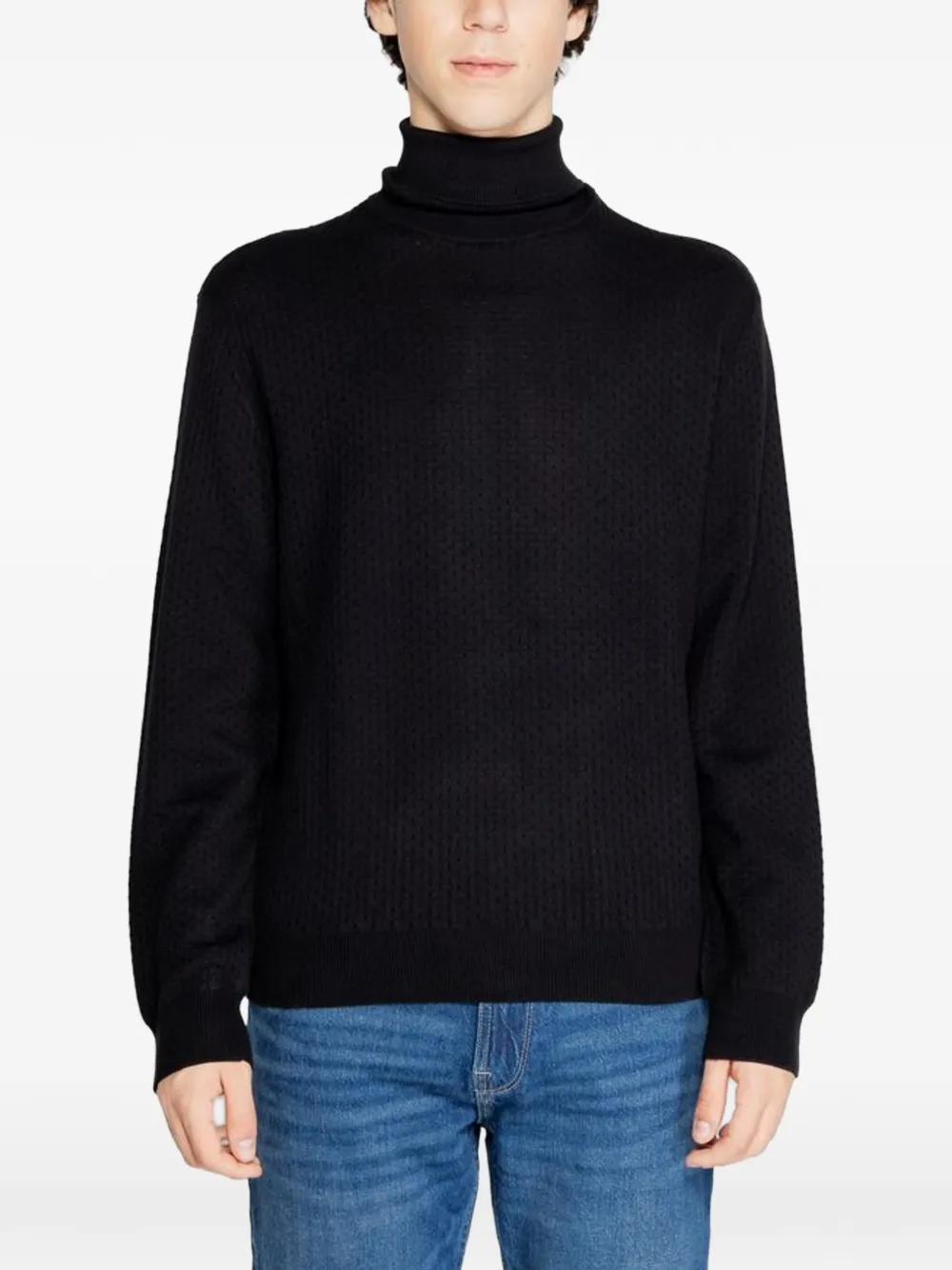 Armani Exchange roll-neck sweater - Schwarz