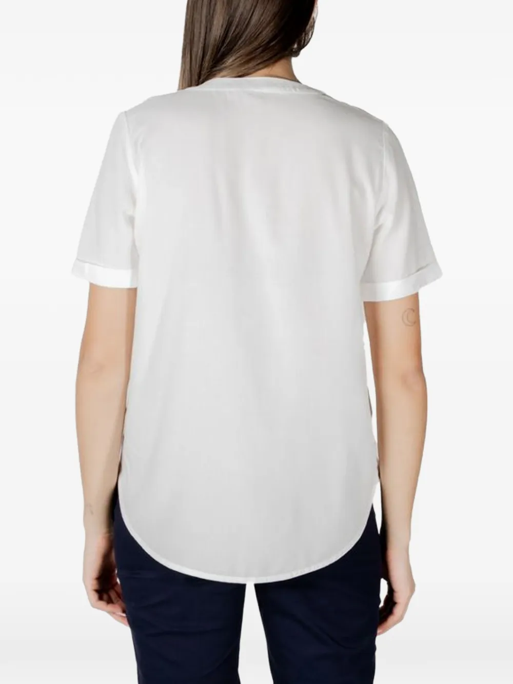 Street One T-shirt met V-hals Wit