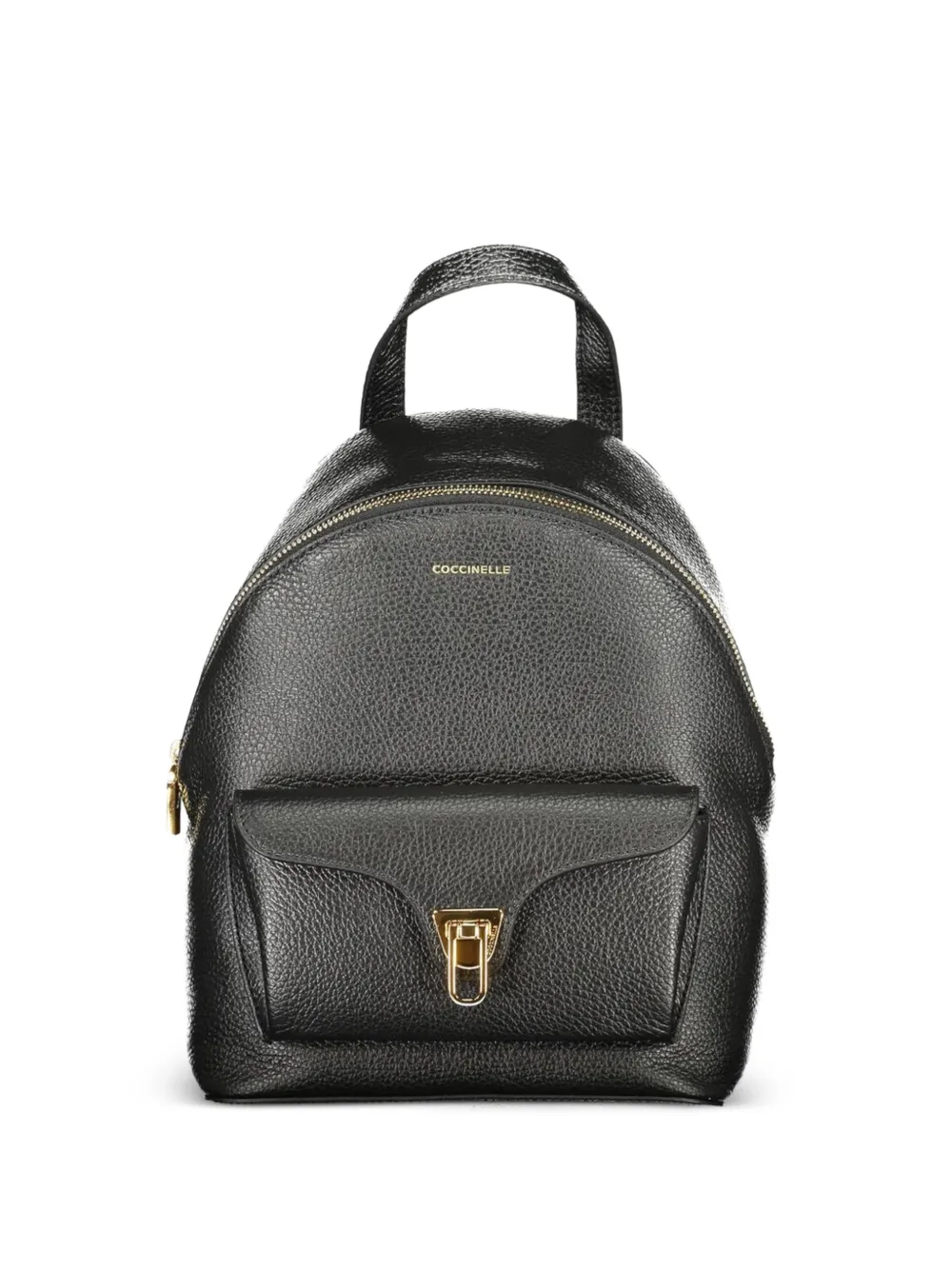 Coccinelle pebbled leather small backpack - Nero