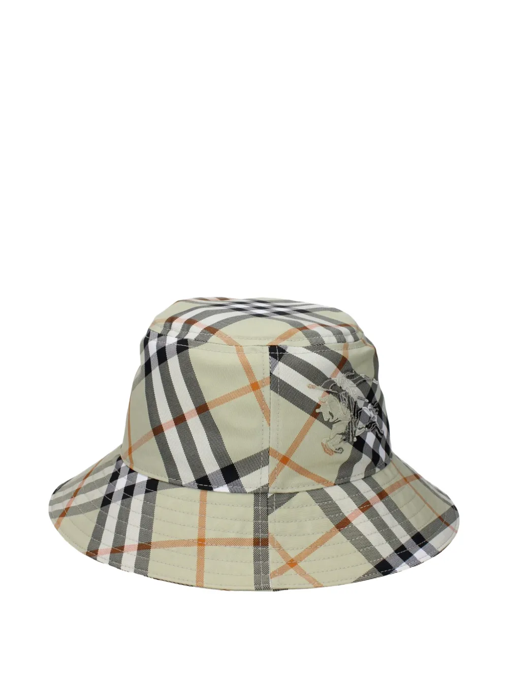 Burberry Checked-pattern Logo-embroidered Bucket Hat In Neutral
