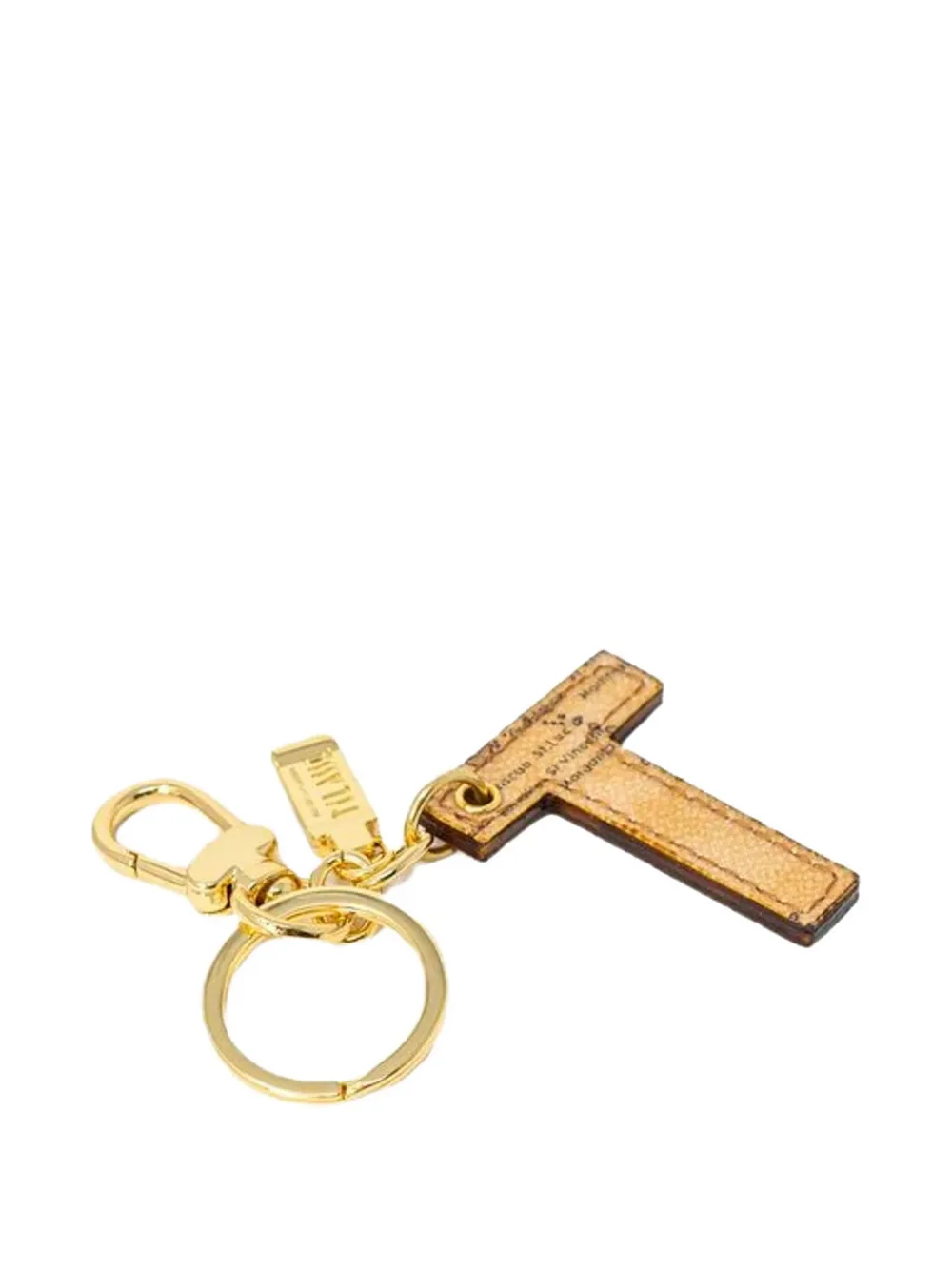 ALVIERO MARTINI 1° CLASSE letter T leather keyring - Nude