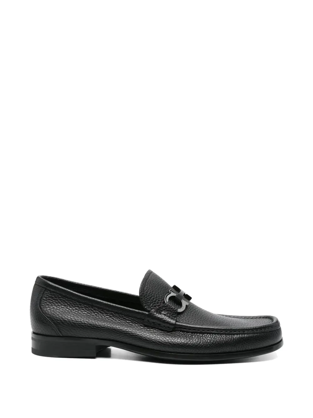 Ferragamo Gancini pebbled-leather loafers - Nero