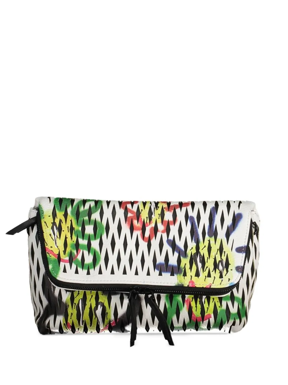 Desigual graffiti-print cut-out crossbody bag - Bianco