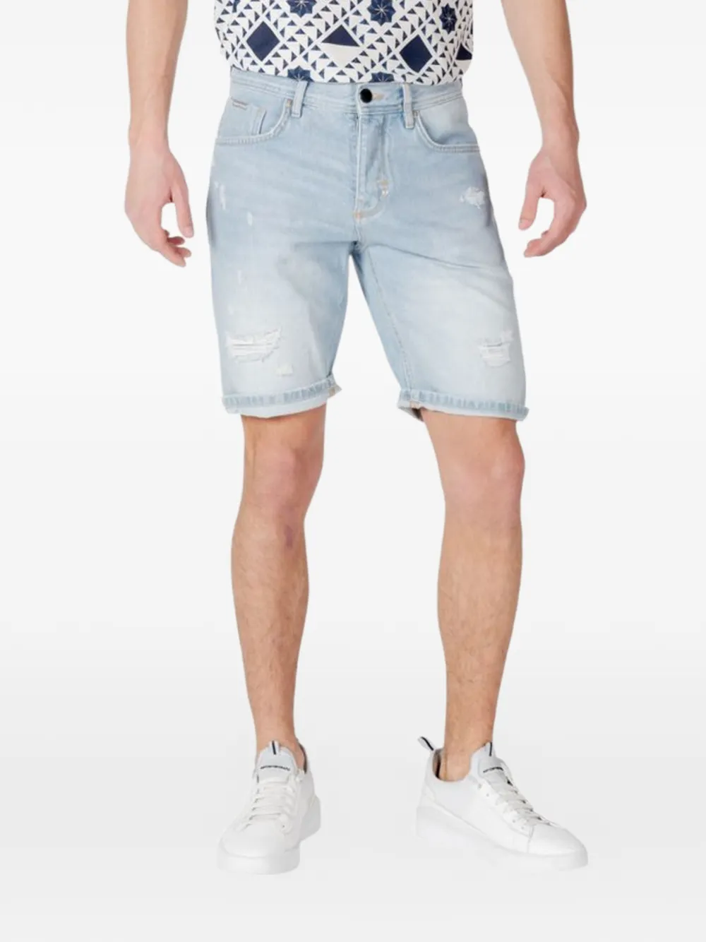 Antony Morato distressed denim shorts - Blu