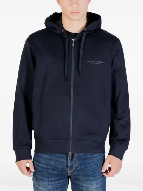 Armani Exchange logo-print zip-up hoodie