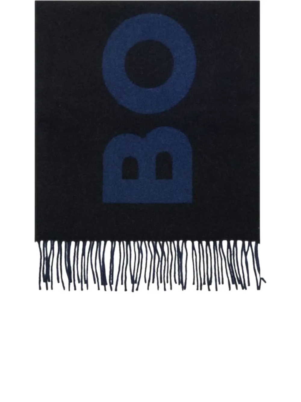 BOSS Sjaal met logo-intarsia Zwart