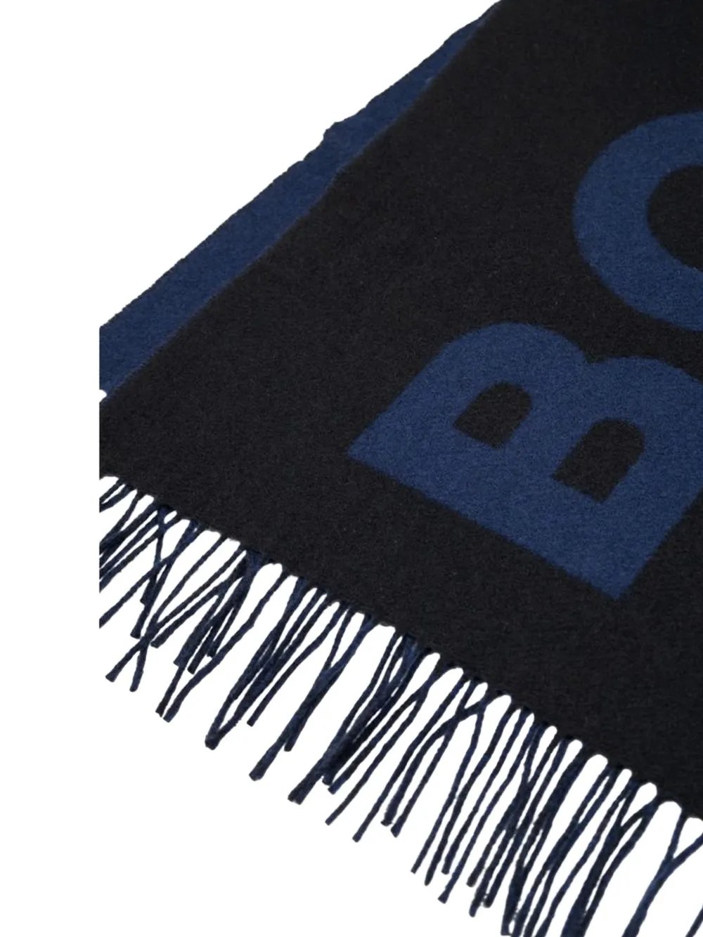 BOSS Sjaal met logo-intarsia Zwart
