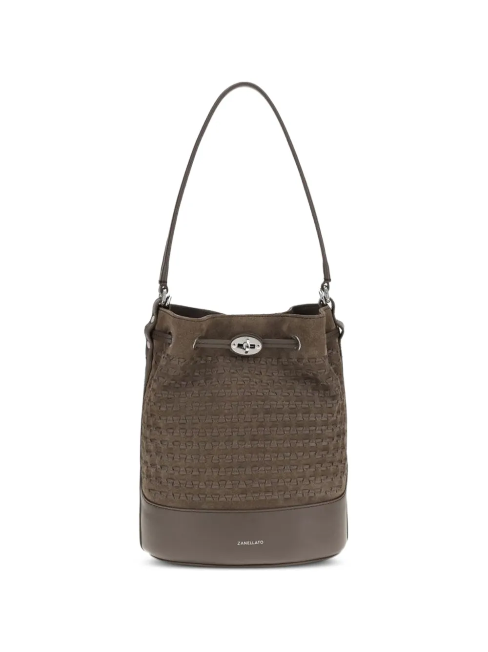 Zanellato Monda woven suede bucket bag - Braun