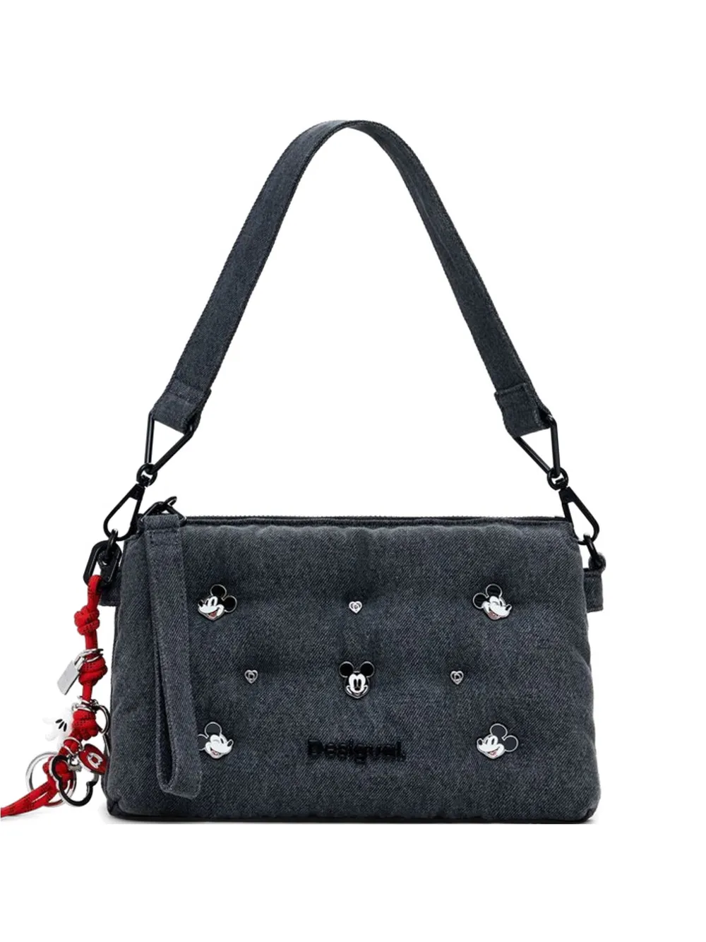 Desigual x Disney Mickey Mouse medium denim cross body bag - Grigio