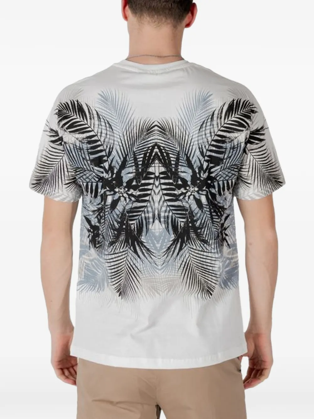 Antony Morato T-shirt met palmbladprint Wit