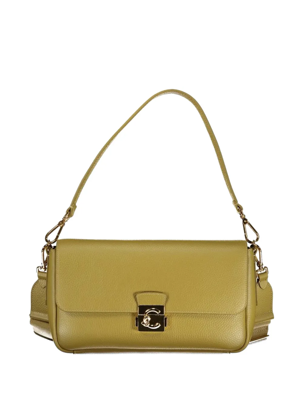 Coccinelle pebbled-leather tote bag - Verde