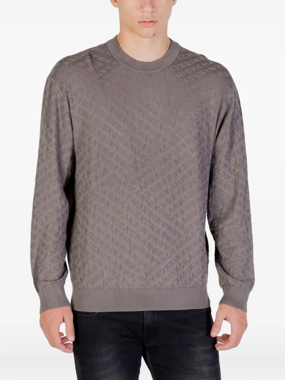Armani Exchange logo-patterned sweatshirt - Grau