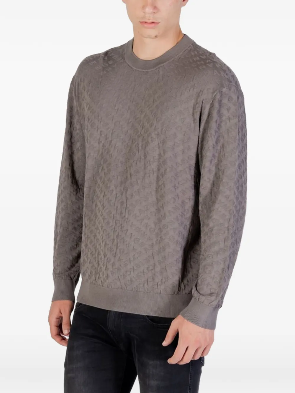 Armani Exchange Sweater met logopatch Grijs