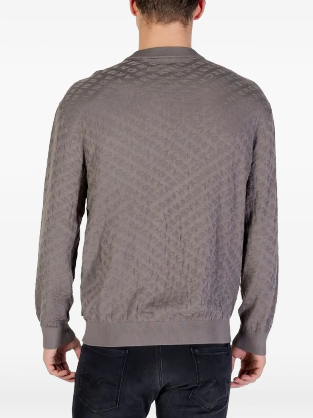 Armani Exchange Sweater met logopatch Grijs
