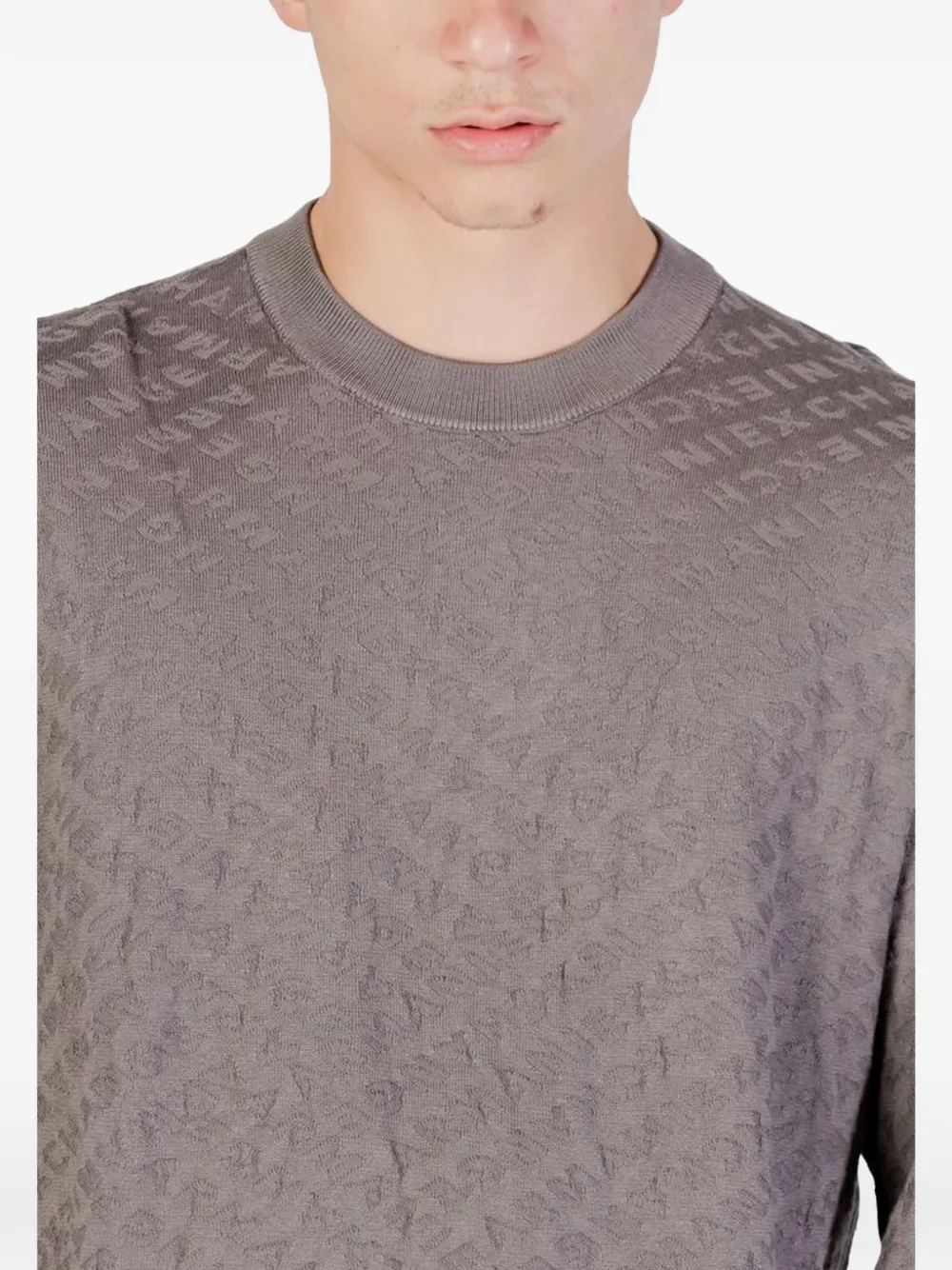 Armani Exchange Sweater met logopatch Grijs