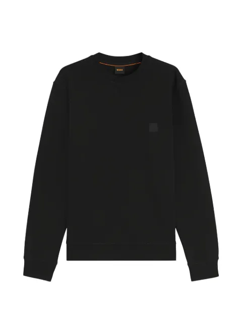 BOSS logo-patch crew-neck sweatshirt