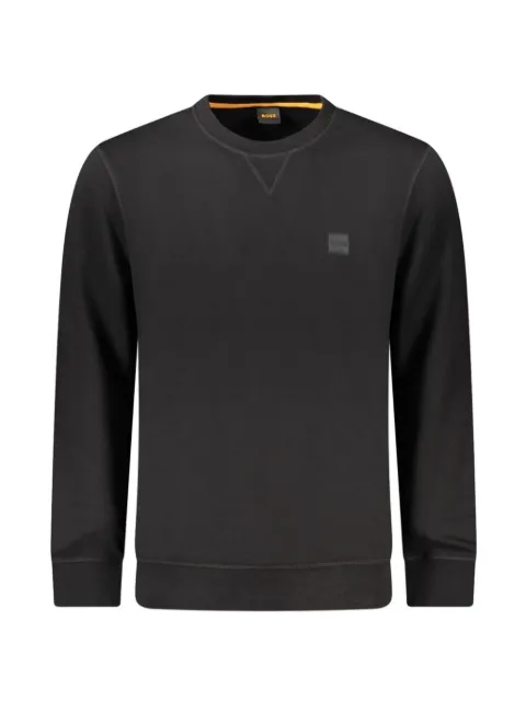 BOSS logo-patch crew-neck sweatshirt