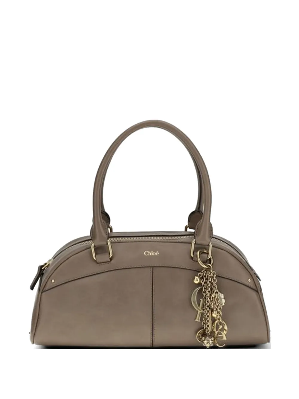 Chloé logo-charm leather tote bag - Toni neutri