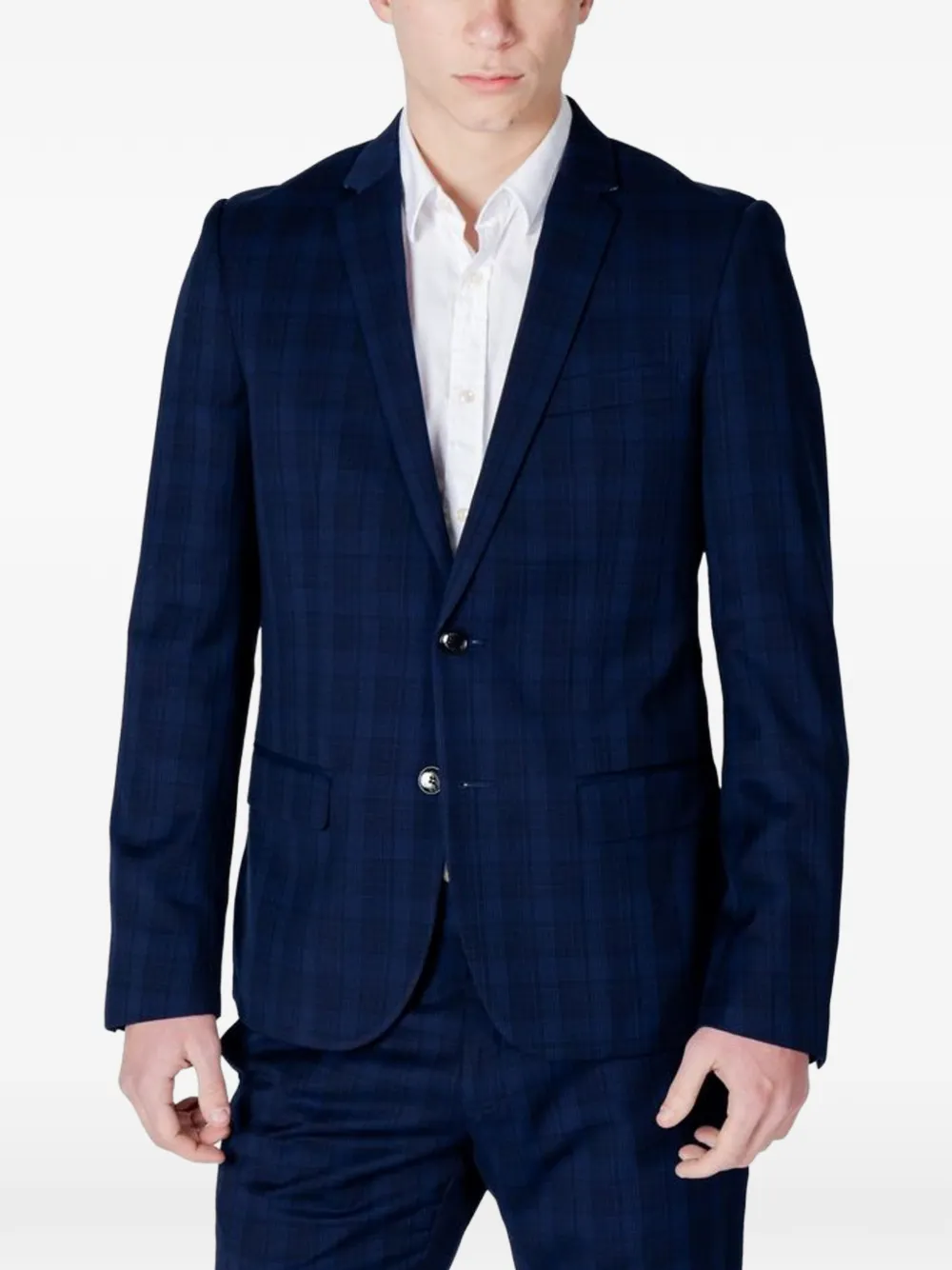 Antony Morato check-pattern notched-lapel blazer - Blu