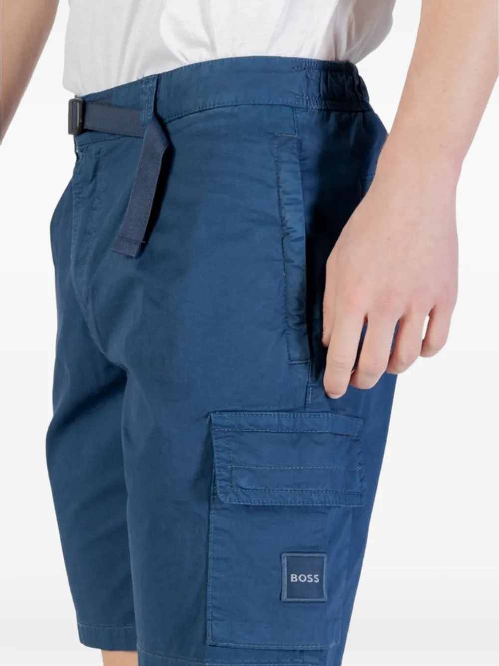 BOSS Cargo shorts met ceintuur Blauw