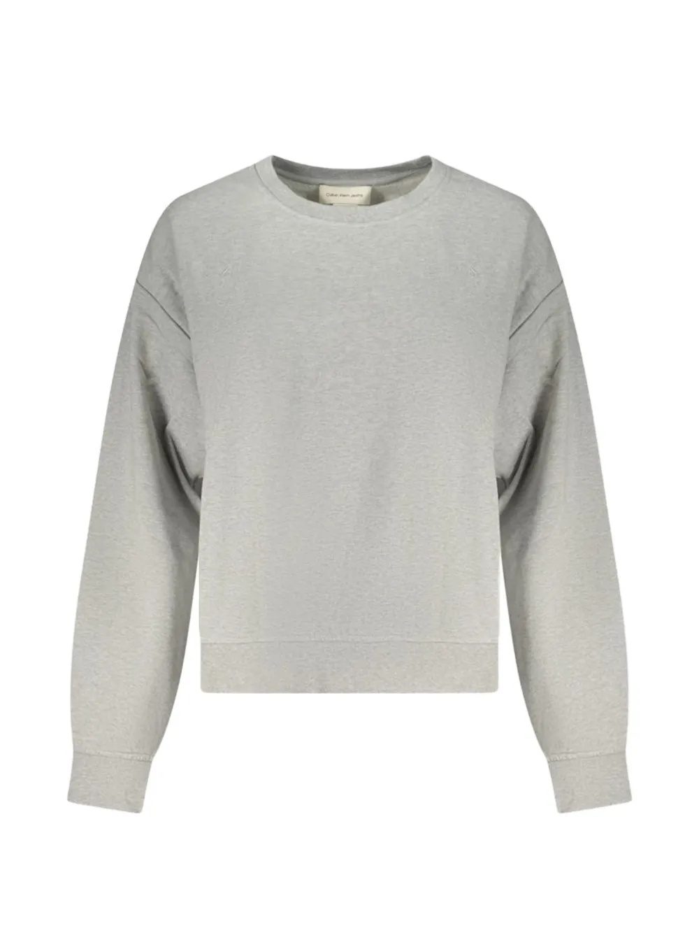 Calvin Klein Relaxed Monogram Fleece Sweatshirt In Gray