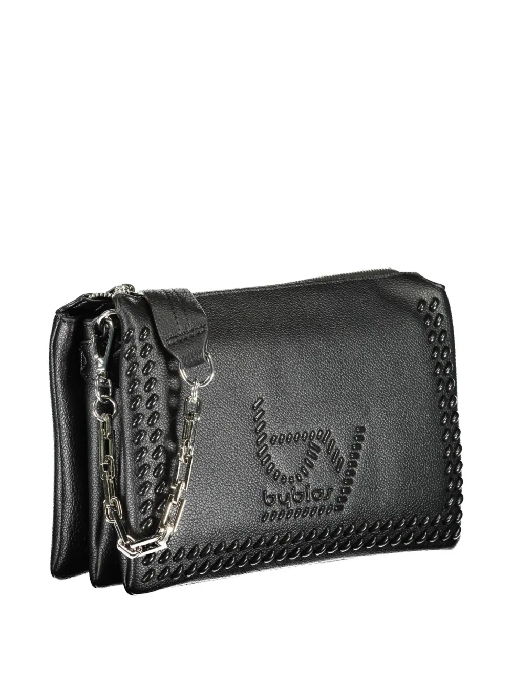 Byblos Stud-embellished Chain-strap Handbag In Black