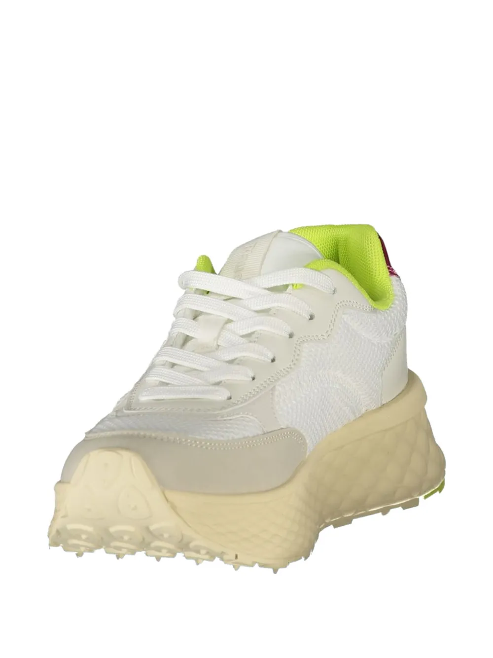 Blauer logo-patch perforated-panel sneakers Beige