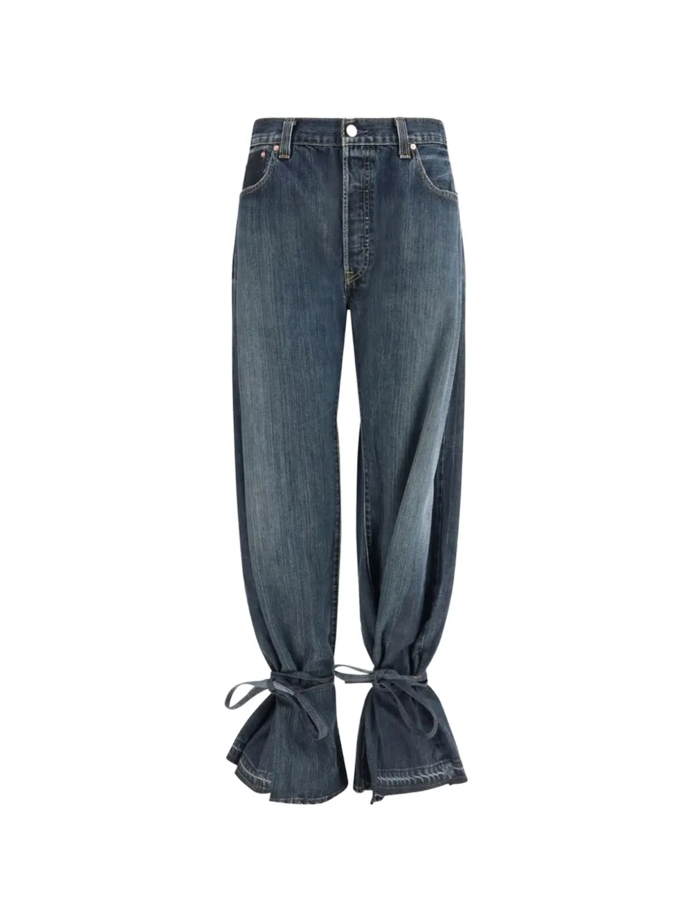 E.L.V. DENIM panelled tie-cuff jeans - Blu