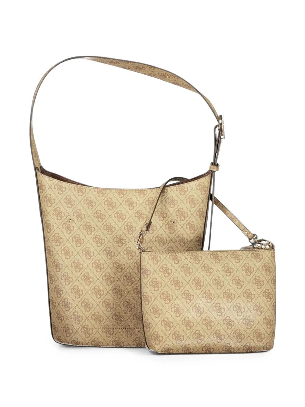 GUESS USA Meridian II monogram-print tote bag Beige