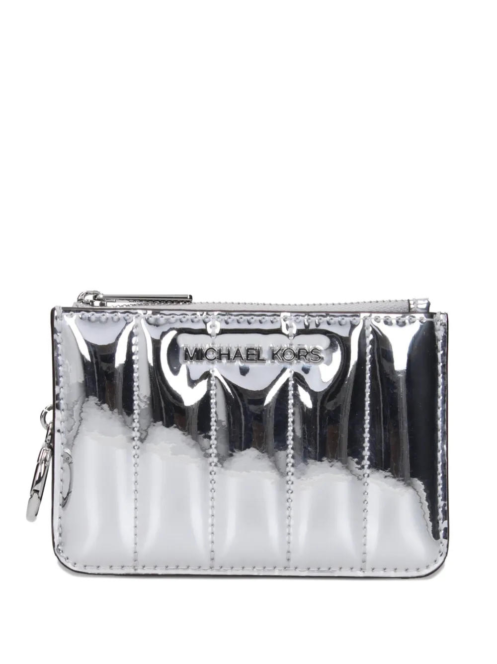 Michael Kors quilted metallic-finish wallet - Argento