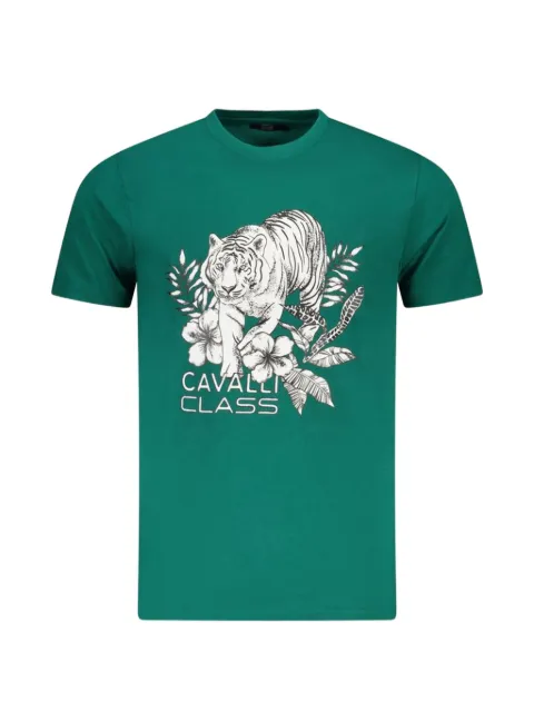 Cavalli Class tiger-print floral-print T-shirt