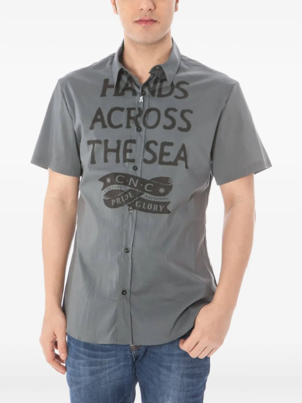 Costume National slogan-print short-sleeve shirt