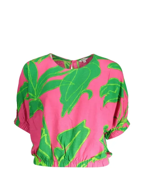 Desigual leaf-print elasticated top