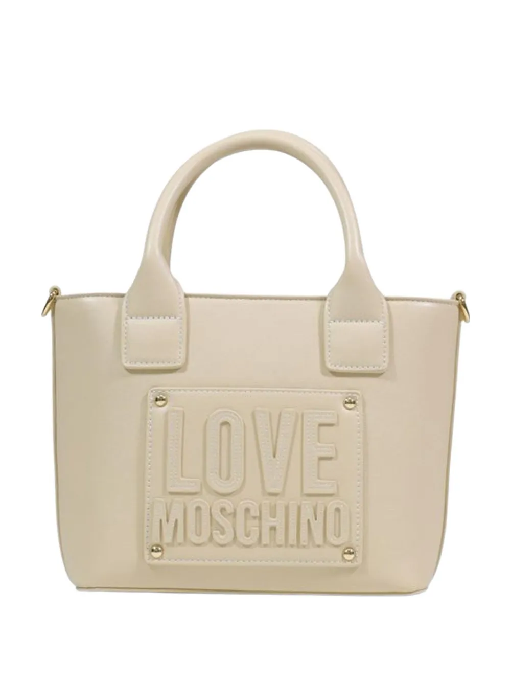 Love Moschino logo-patch tote bag - Toni neutri
