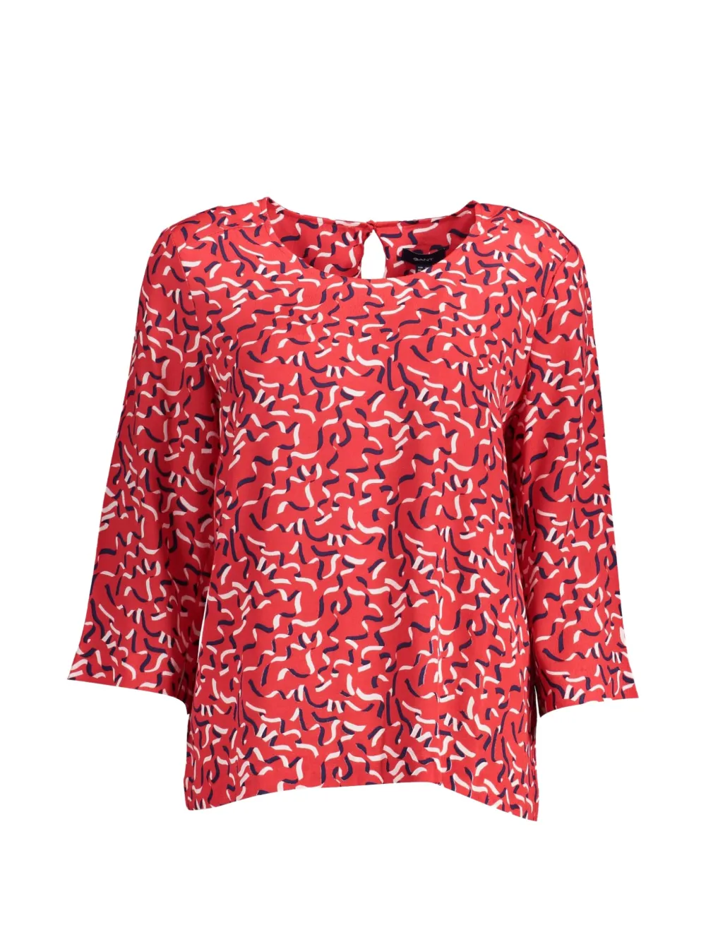 Gant abstract-print three-quarter sleeve blouse - Rosso
