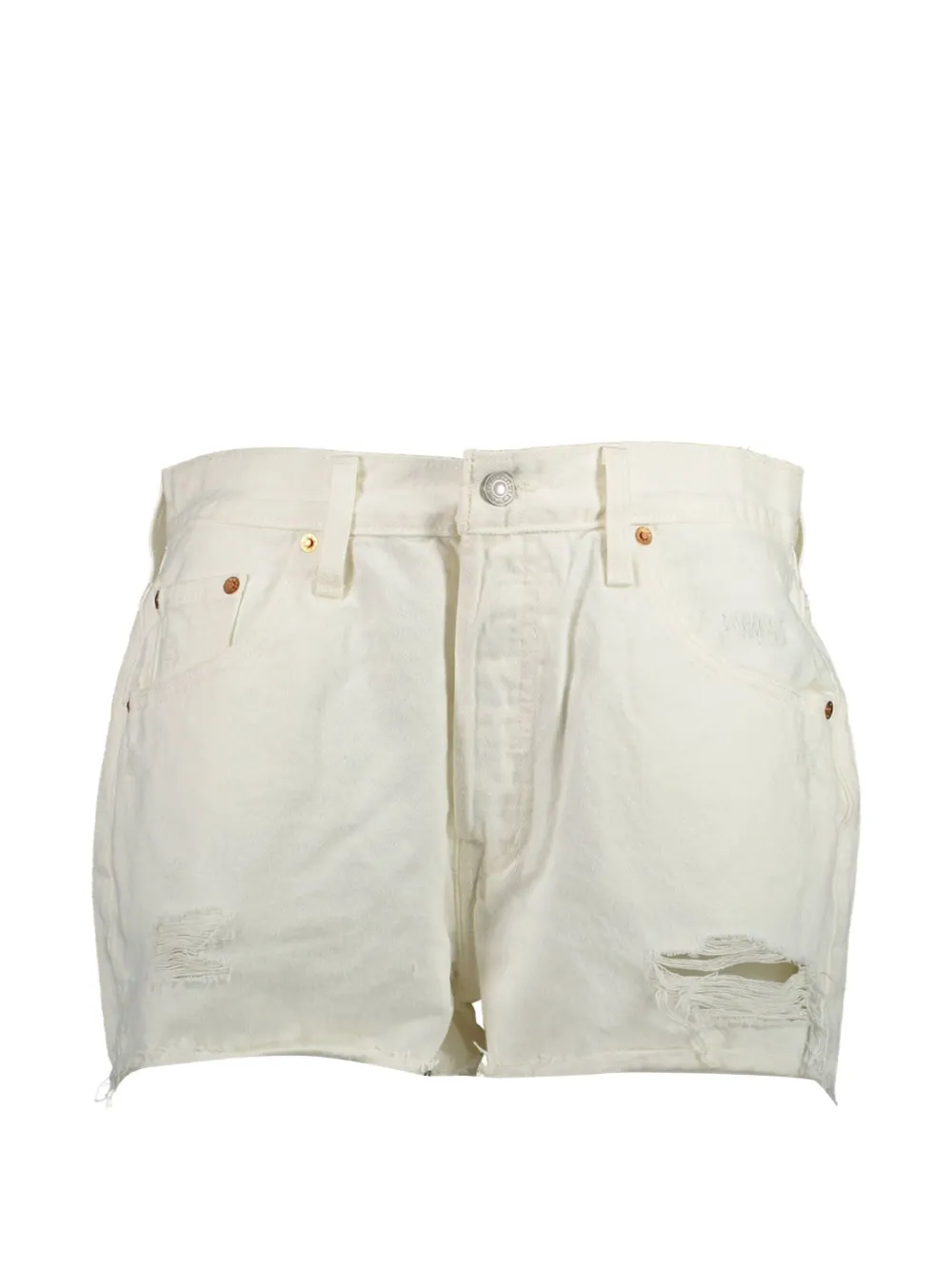 Levi's 501 Distressed Pocket Shorts In Neutral