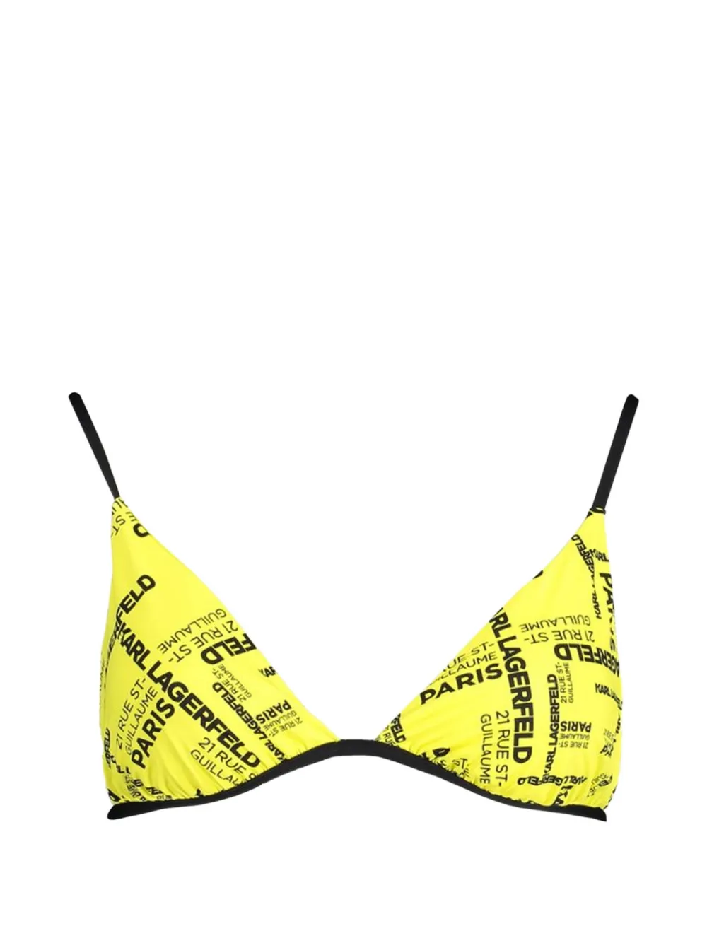 Karl Lagerfeld Top bikini a triangolo con stampa - Giallo