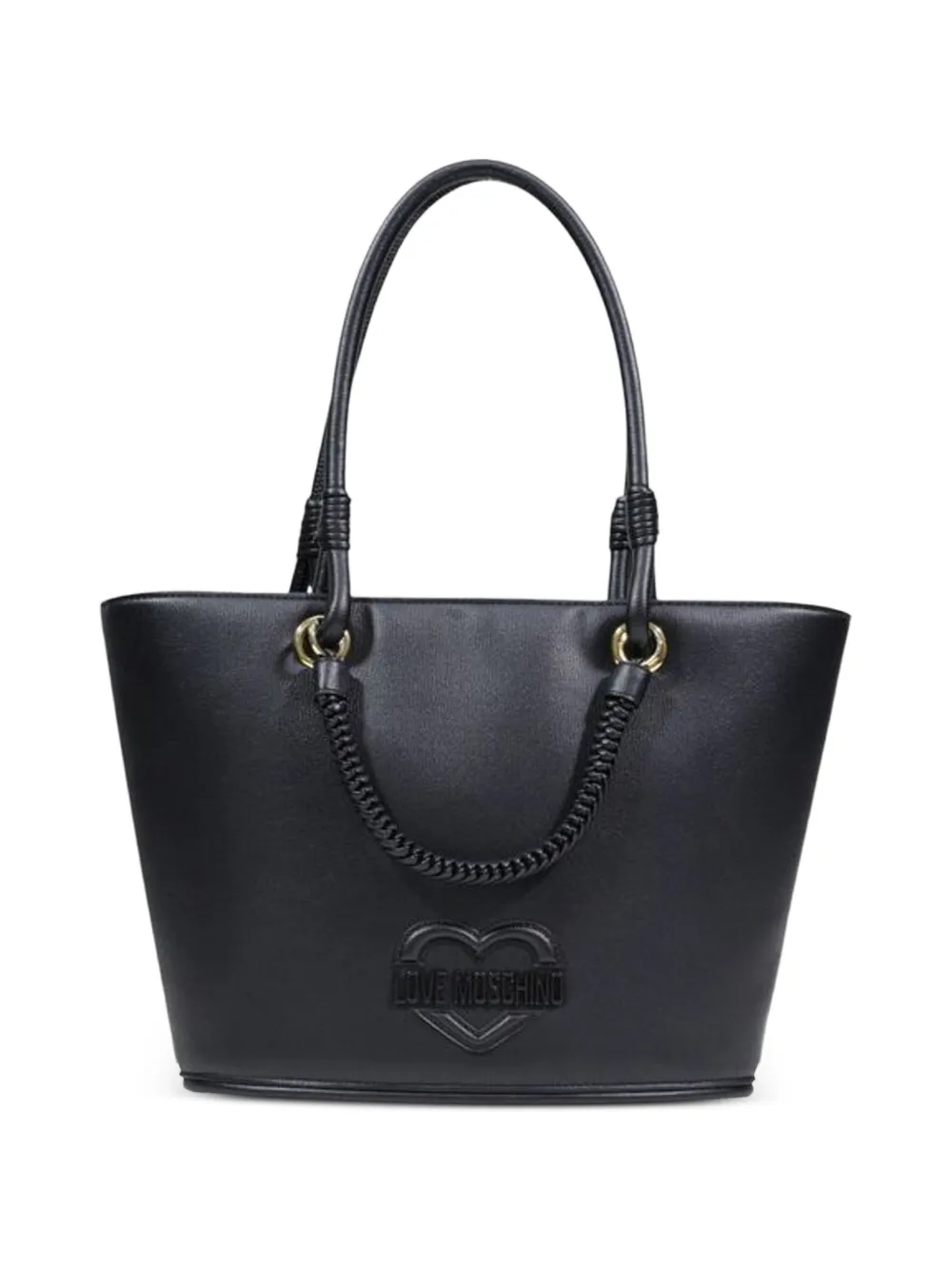 Love Moschino heart-logo braided-handle tote bag - Nero